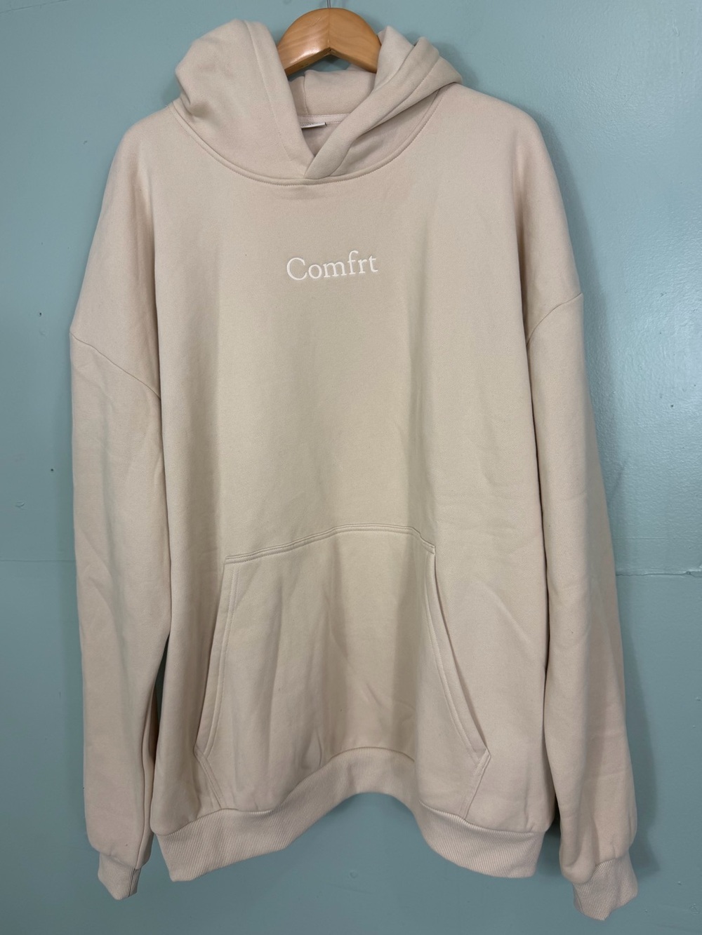 Comfrt Hoodie Beige Cream Size 3XL‎ Pullover Extra Soft Heavy Thick